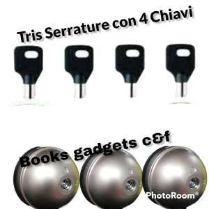 UFO² Kit 3 Serrature Antifurto con 4 Chiavi per Portellone Furgoni Ø 81xh40,5mm