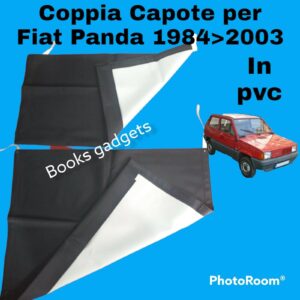 Per Fiat Panda dal 1986>2002 Coppia Capote Piccola e Grande Anteriore + Posteriore Cappotta Cappottina Nera in pvc