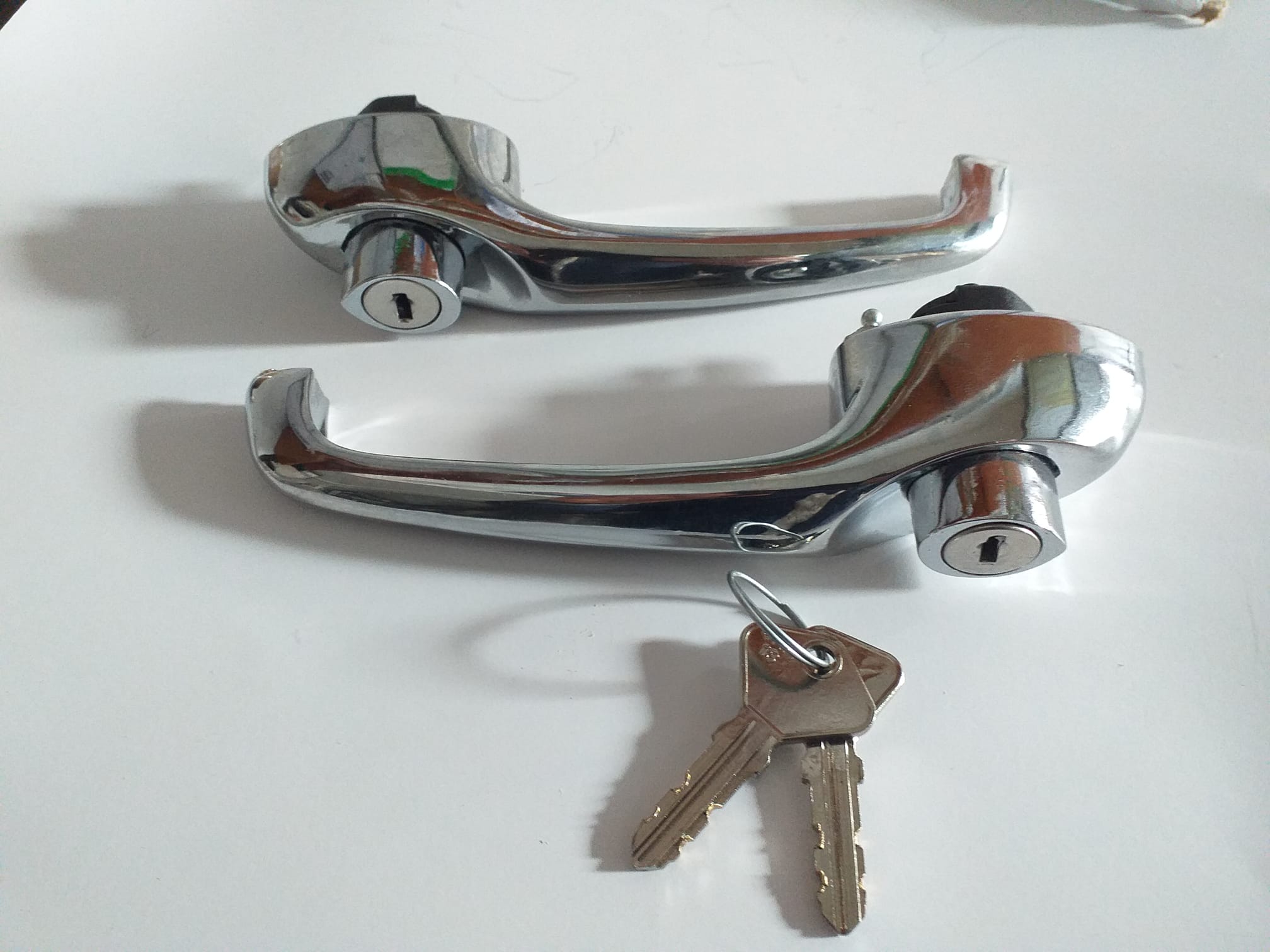 Per Fiat N3 Auto D'epoca Coppia Maniglie in Zama Cromata con Chiavi Nuove - immagine 3