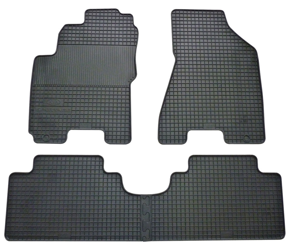 Set 4 Tappetini Auto in Gomma su Misura Per KIA Sportage II 2004>2010 (JE, KM)