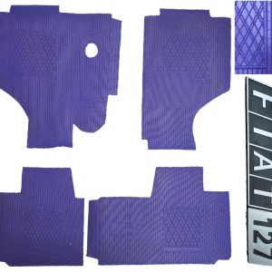 Per Fiat 127 Auto D'epoca Serie 4 Pz Tappeti Tappetini BLU in Gomma su Misura