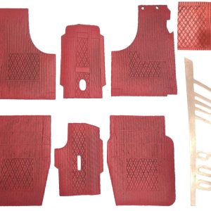 Per Fiat 600 Set 6 pz Tappeti Tappetini Gomma ROSSO Su Misura Auto