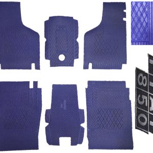 Per Fiat 850 Berlina d'epoca Serie 6 Pz Tappeti Tappetini BLU in Gomma su Misura