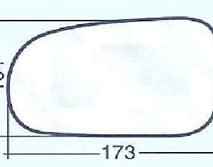 PER HONDA ACCORD TOURER 1998> VETRO DX CROMATO PER SPECCHIETTO RETROVISORE