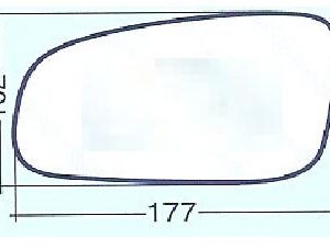 PER VOLVO S80 DAL 1998>2006 VETRO DX CURVO CROMATO PER SPECCHIETTO RETROVISORE