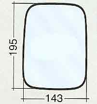 Per Ford Transit dal 1986>07.1991 Vetro Sx Curvo Cromato mm.143x195 per Specchietto Retrovisore