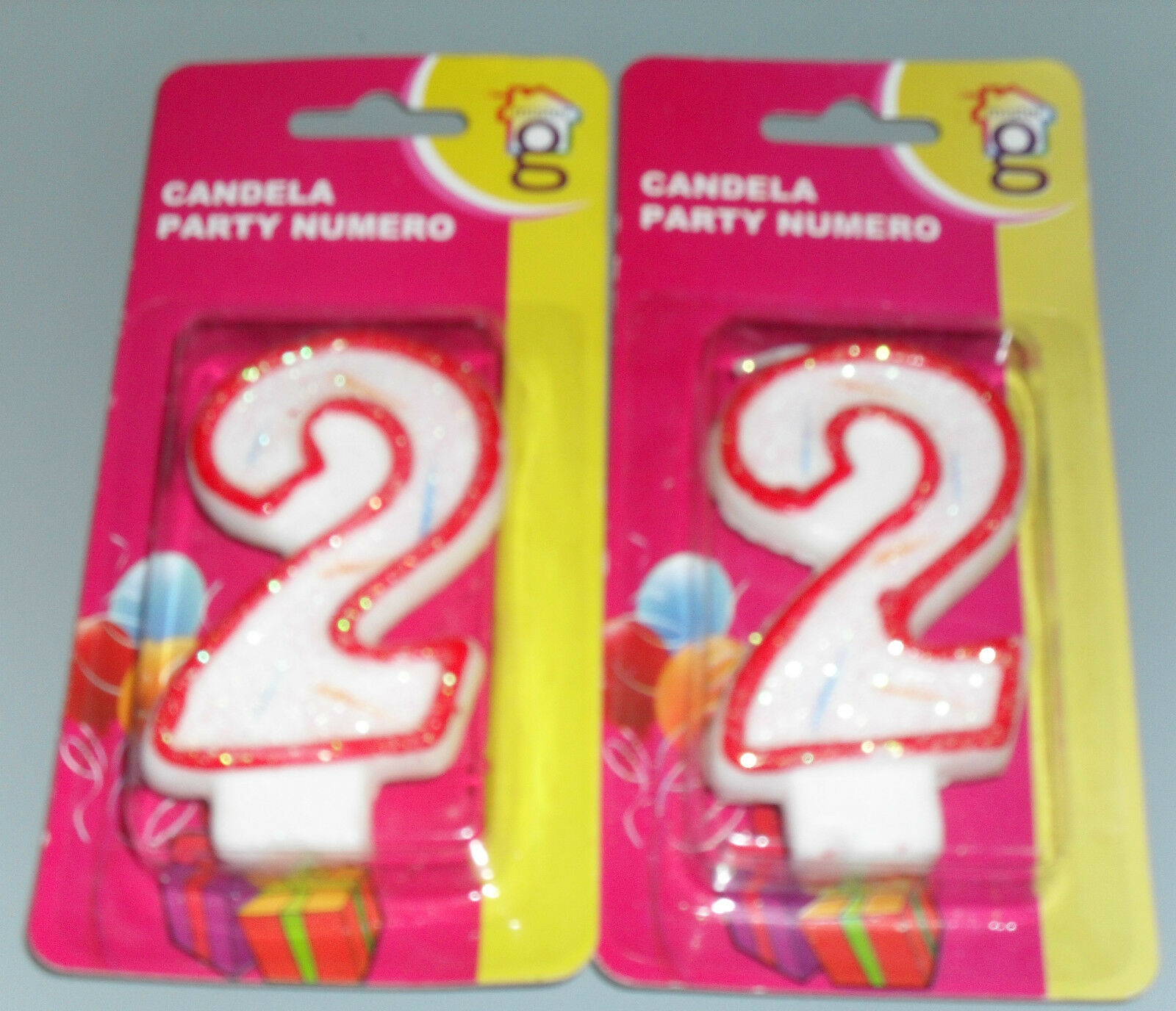 CANDELINA NUMERO 2 DUE PER TORTA FESTE ANIMAZIONE COMPLEANNO CANDELA