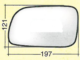 Per Jeep Grand Cherokee II Serie dal 1999>2004 Vetro Dx Cromato per Specchietto Retrovisore