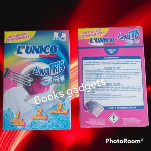 8 Confezioni (48 Bustine) L'Unico Lavatrice Lavatris 3 in 1 Smacchia+Anticalcare+Assorbi Colore