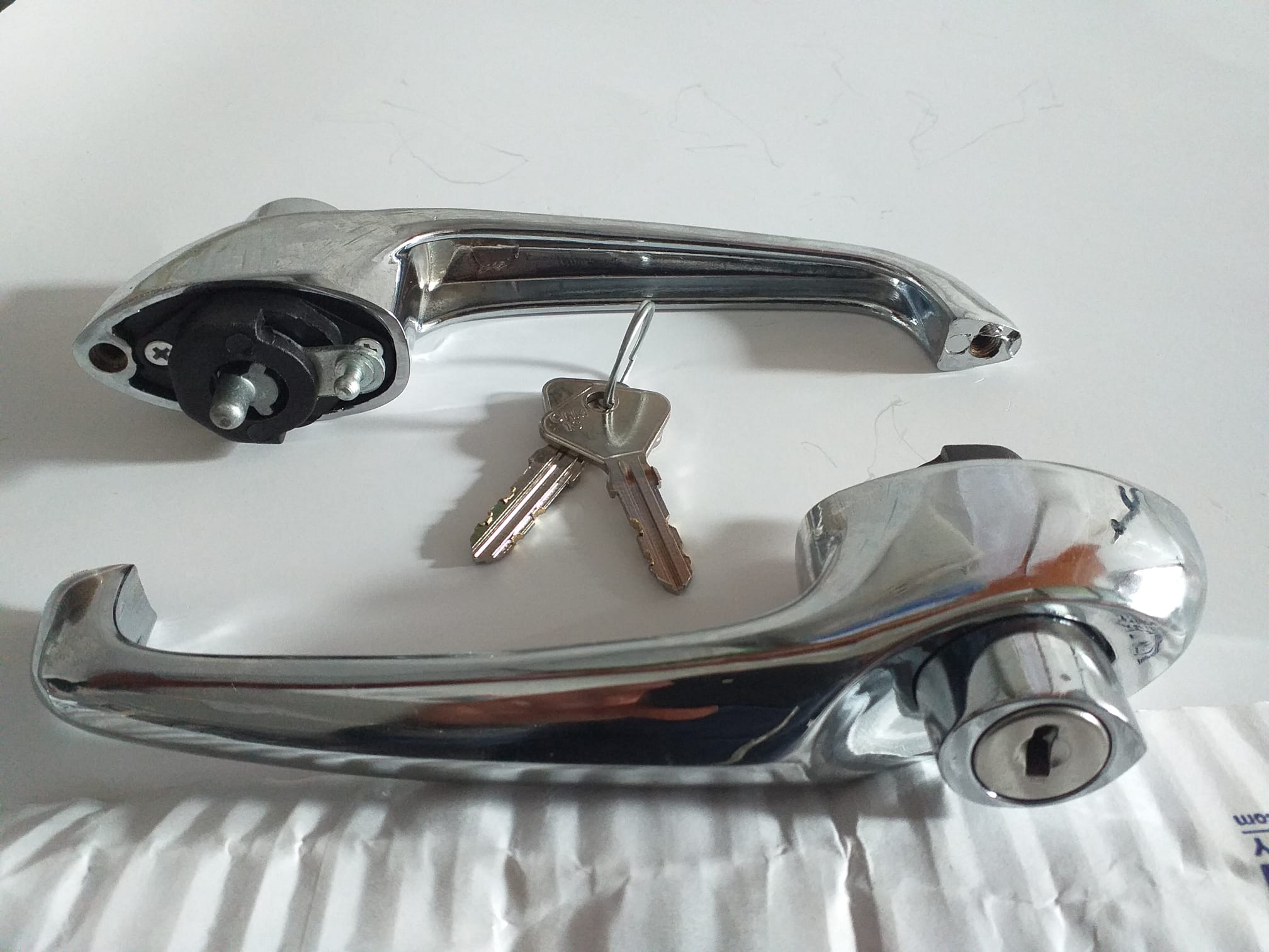 Per Fiat N3 Auto D'epoca Coppia Maniglie in Zama Cromata con Chiavi Nuove - immagine 4