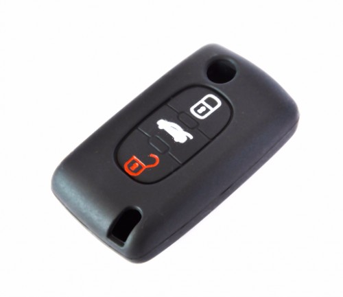 GUSCIO CHIAVE PER CITROEN -PER FIAT PER LANCIA PER PEUGEOT IN SILICONE NERO