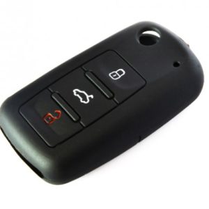 GUSCIO CHIAVE PER SEAT PER SKODA IN SILICONE NERO