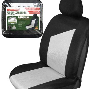 Fodera Coprisedile Auto Singolo Universale Nero/Grigio Mr Tie in Poliestere
