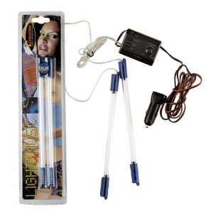 Coppia Luci Neon Verde 23cm Centralina Controllo Presa Accendisigari 12V x Auto Bottari