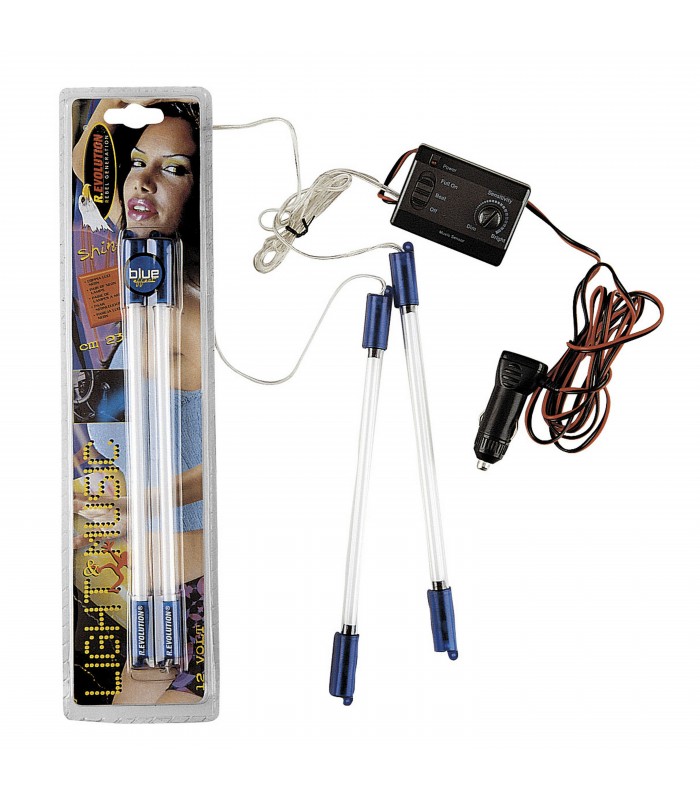 Coppia Luci Neon Verde 23cm Centralina Controllo Presa Accendisigari 12V x Auto Bottari