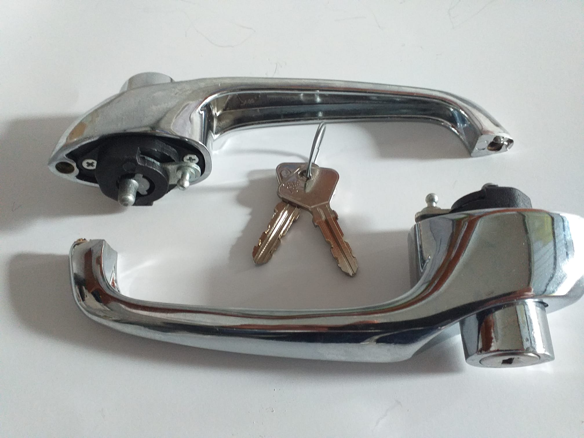 Per Fiat N3 Auto D'epoca Coppia Maniglie in Zama Cromata con Chiavi Nuove - immagine 6