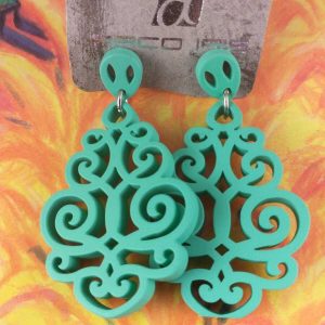 Arcò Bijoux Orecchini Pendenti Verdi in Resina Fashion Bigiotteria Qualità