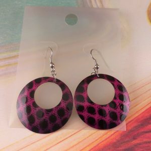 Arcò Bijoux Orecchini Pendenti Tondi in Metallo Nero Fucsia Bigiotteria Qualità