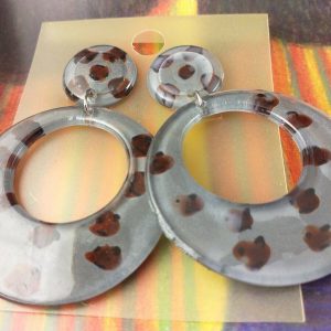 Arcò Bijoux Orecchini Pendenti in Resina Tondi a Clip Bigiotteria di Qualità