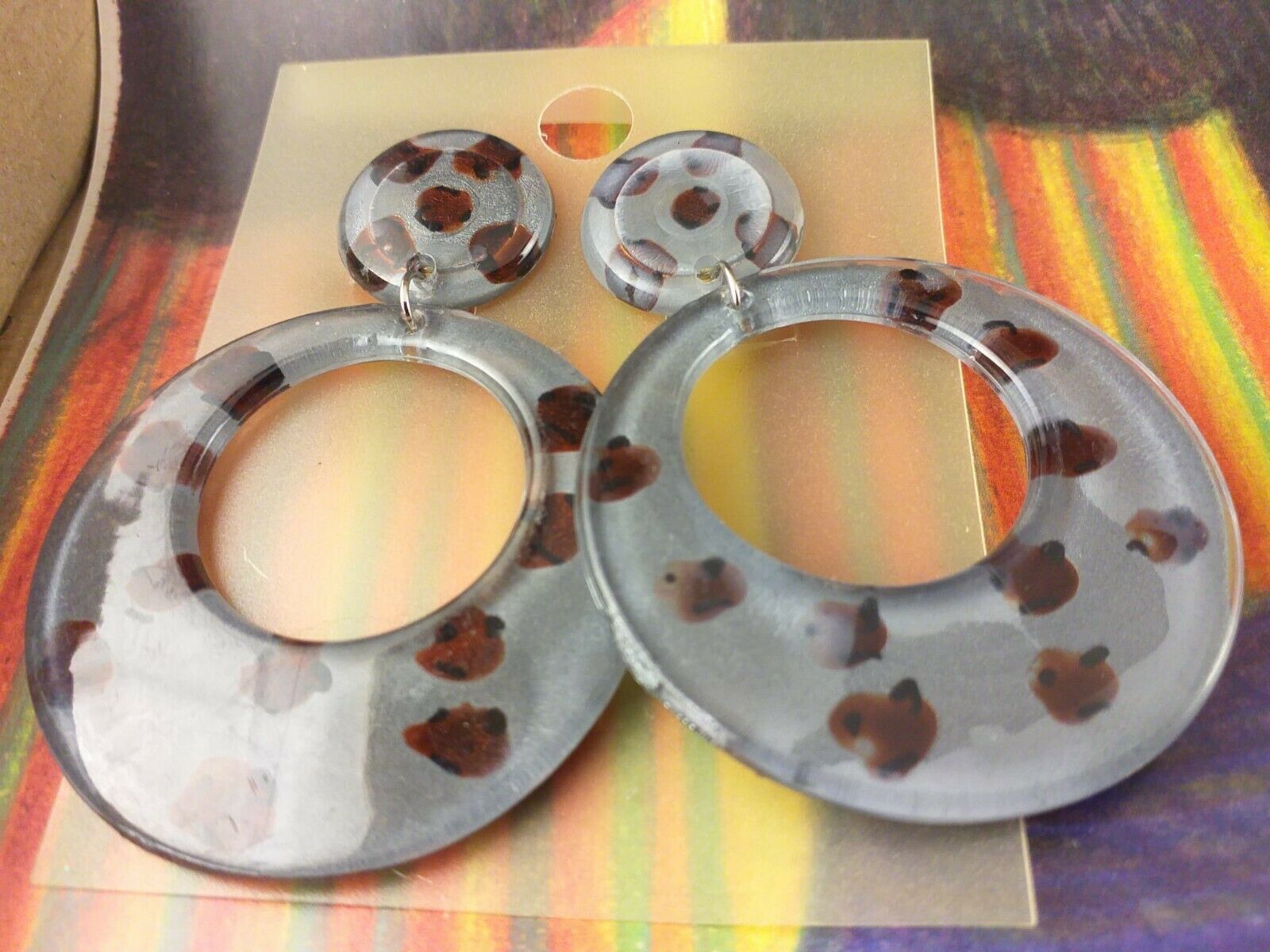 Arcò Bijoux Orecchini Pendenti in Resina Tondi a Clip Bigiotteria di Qualità