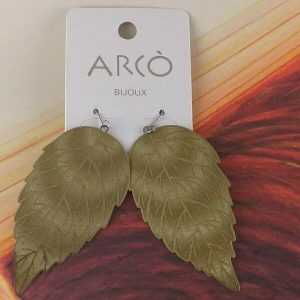Arcò Bijoux Orecchini Pendenti Forma di Foglia Bigiotteria di Qualità