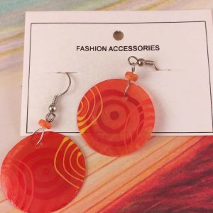 Arcò Bijoux Orecchini Pendenti Cerchio Arancio in Plastica Bigiotteria Fashion