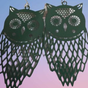 Arcò Bijoux Orecchini Pendenti Donna Coppia Gufi Civette Verde contro Malocchio