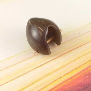 Arcò Bijoux Orecchini in Legno di Cocco Ovale Marrone Bigiotteria di Qualità