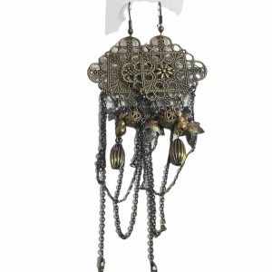 Arcò Bijoux Orecchini Pendenti Donna Vintage con Foglie e Palline Pendenti