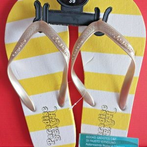 Evertop Infradito Bikini Ciabatte Mare Piscina Moda Donna Ragazza Giallo/Bianco