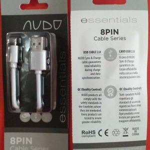 Nudo Essentials 8 pin Cable Series Cavo caricare i dispositivi Apple IOS 1 Metro