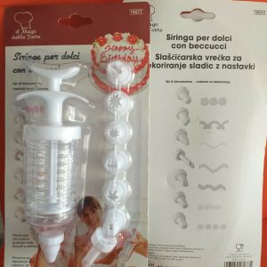 Siringa con 7 Beccucci Guarnire Decorare Decorazione Dolci Torte Bigne