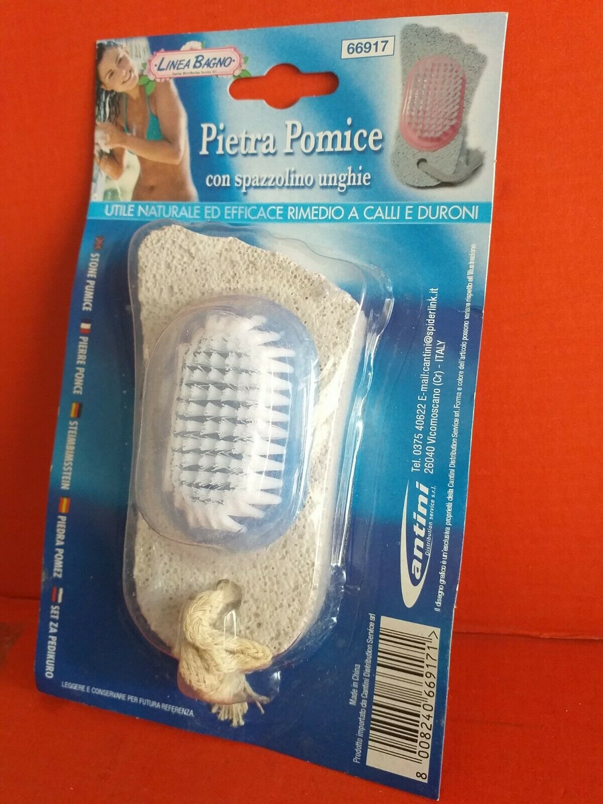 Pietra Pomice a Forma di Piede con Spazzolino Unghie per Pedicure Calli Geloni