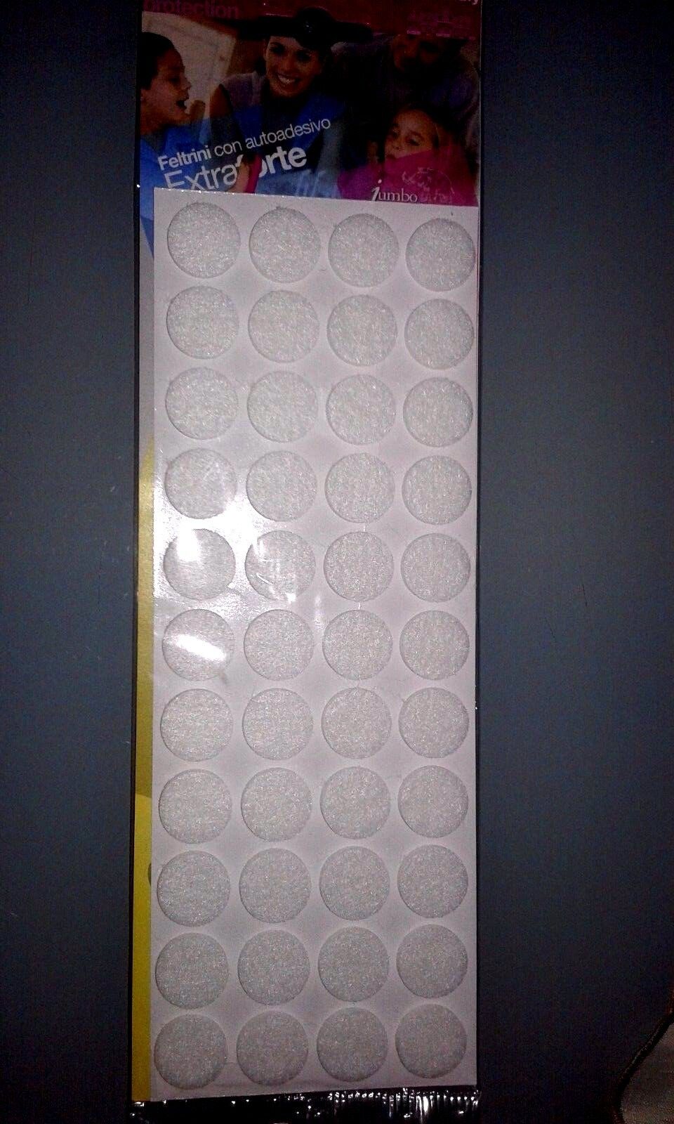 Kit 44 Tacchetti Bianchi Tondi 2 cm Piedini Feltro Adesivi Sedie Tavoli