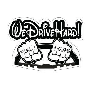Adesivo per Auto We Drive Hard Full Gas Misure 100x72 Simoni Racing