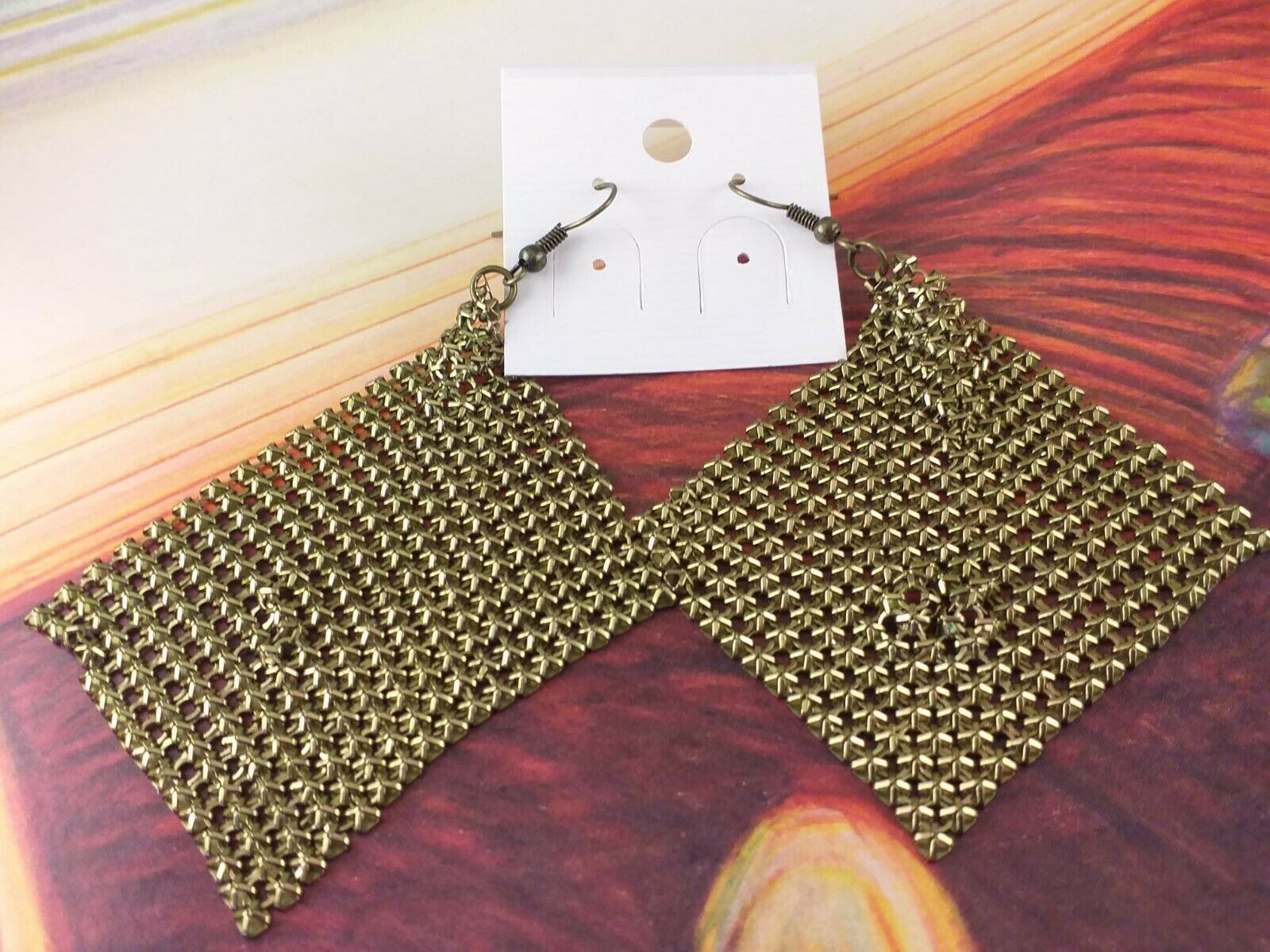 Arcò Bijoux Orecchini Pendenti a rete Colore Oro Bigiotteria di Qualità
