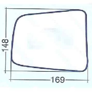 Per Mazda Pick-Up B2500 Vetro Dx Curvo Cromato per Specchietto Retrovisore
