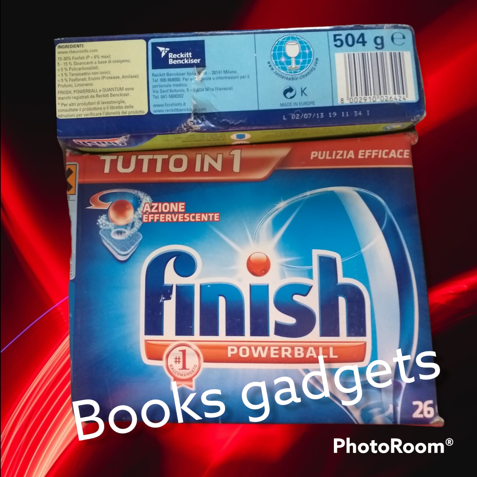 10 pz Finish Powerball Tutto in 1 Azione Effervescente Pulizia Efficace 26 Lavaggi gr.504
