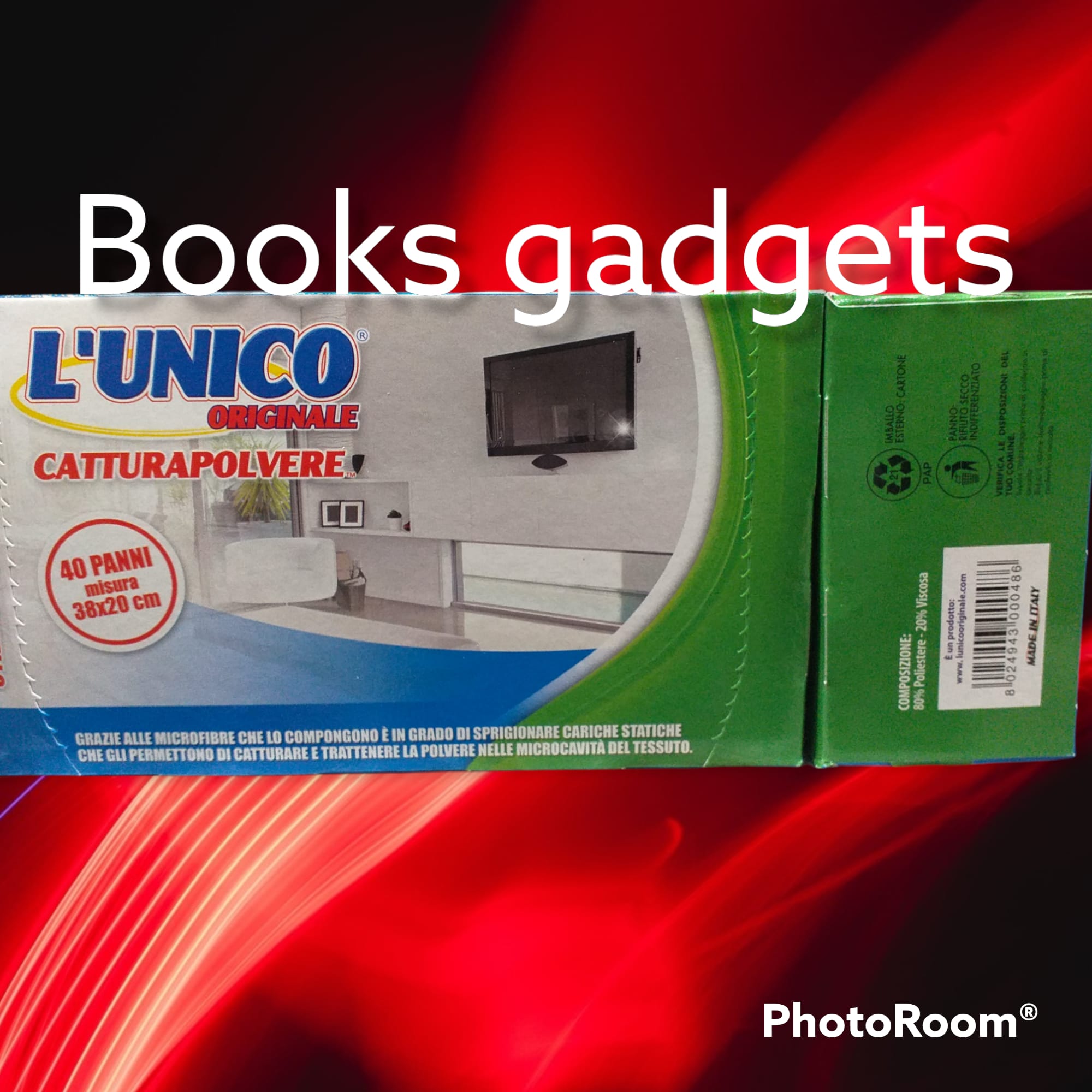 1 Conf. (40 Panni) L’unico Originale Catturapolvere Misura 38x20cm Sprigionano Cariche Statiche