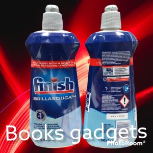 2 pz Finish BRILLASCIUGA Previene la Formazione di Macchie d'acqua per Lavastoviglie 500ml