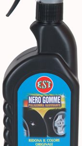 EST 500ml Spray Nero Gomme Lucida Ravviva Colore dei Pneumatici e Parti in Gomma