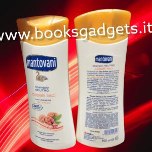 8 pz Mantovani Shampoo Neutro CAPELLI LISCI con Cheratina Olio di Noce 400ml