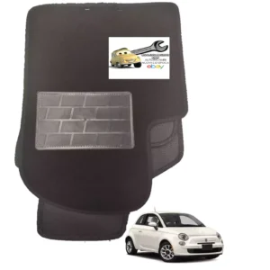 Compatibile con Fiat 500 07.2007>2012 Set 4 Tappeti Tappetini in Moquette S/Att.