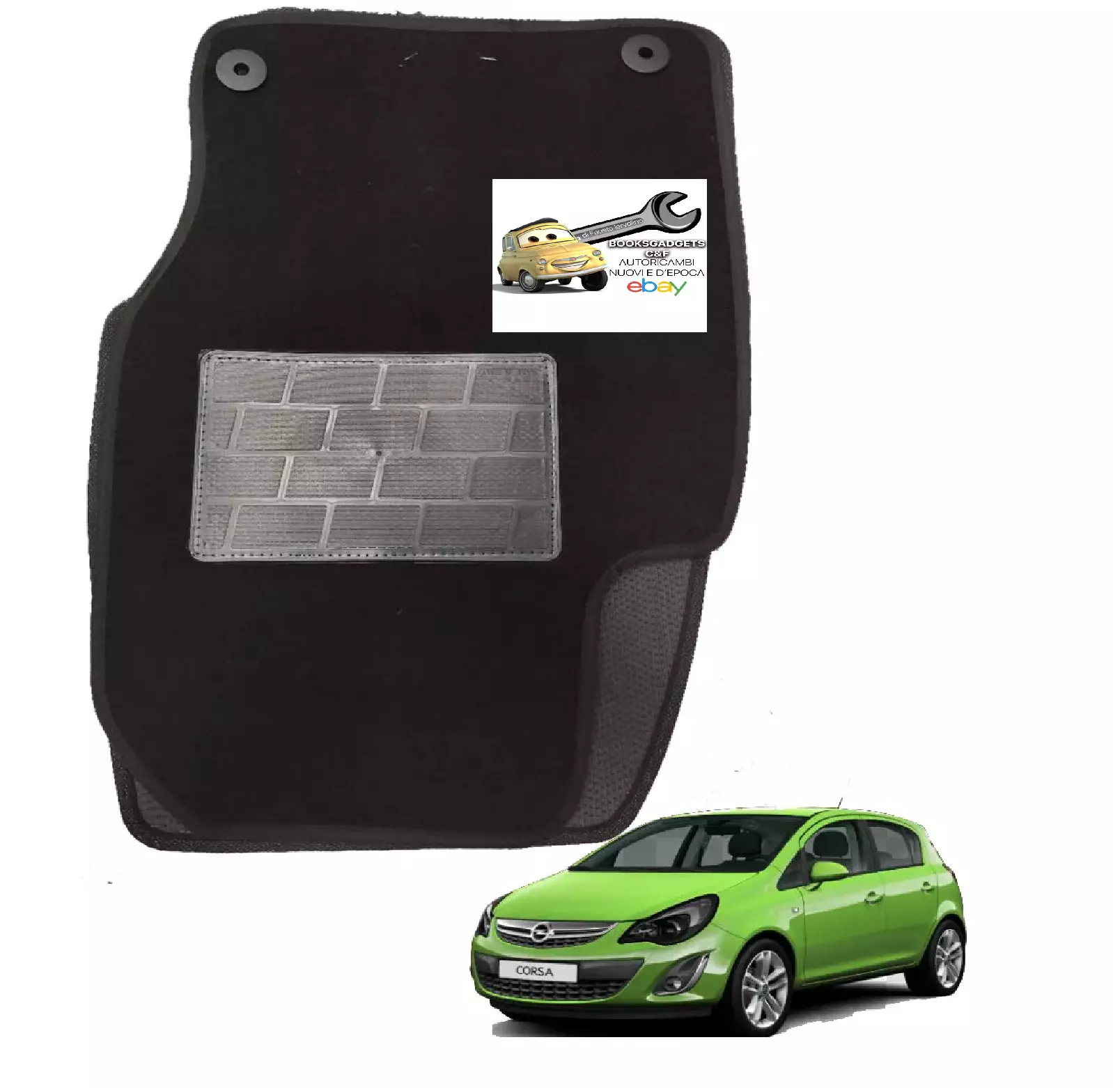 Compatibile con Opel Corsa D 09.2006>10.2014 Set 4 Tappetini in Moquette C/4 Att