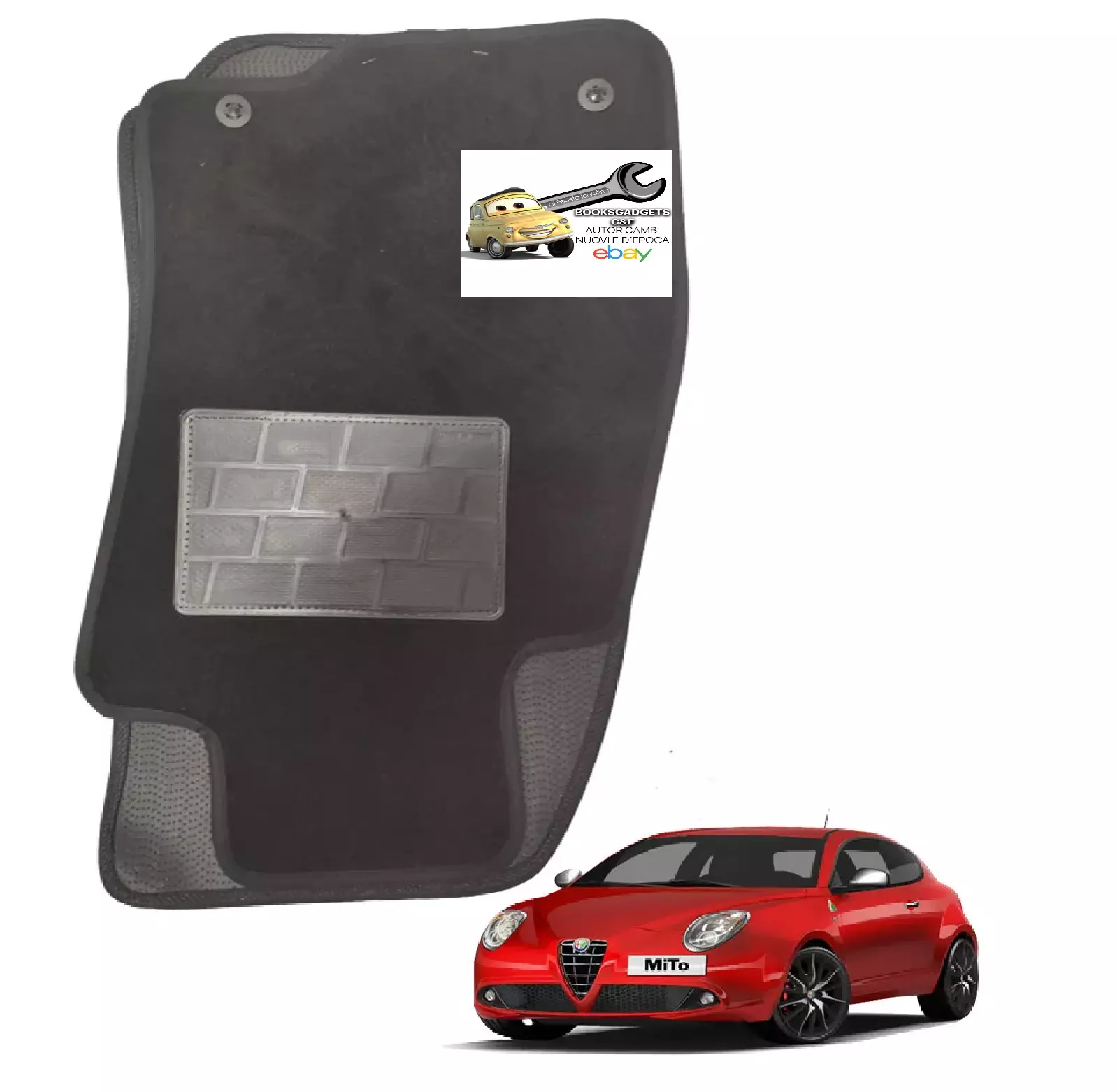 Compatibile con Alfa Romeo Mito dal 2017> Set 4 Tappetini in Moquette C/4 Att.