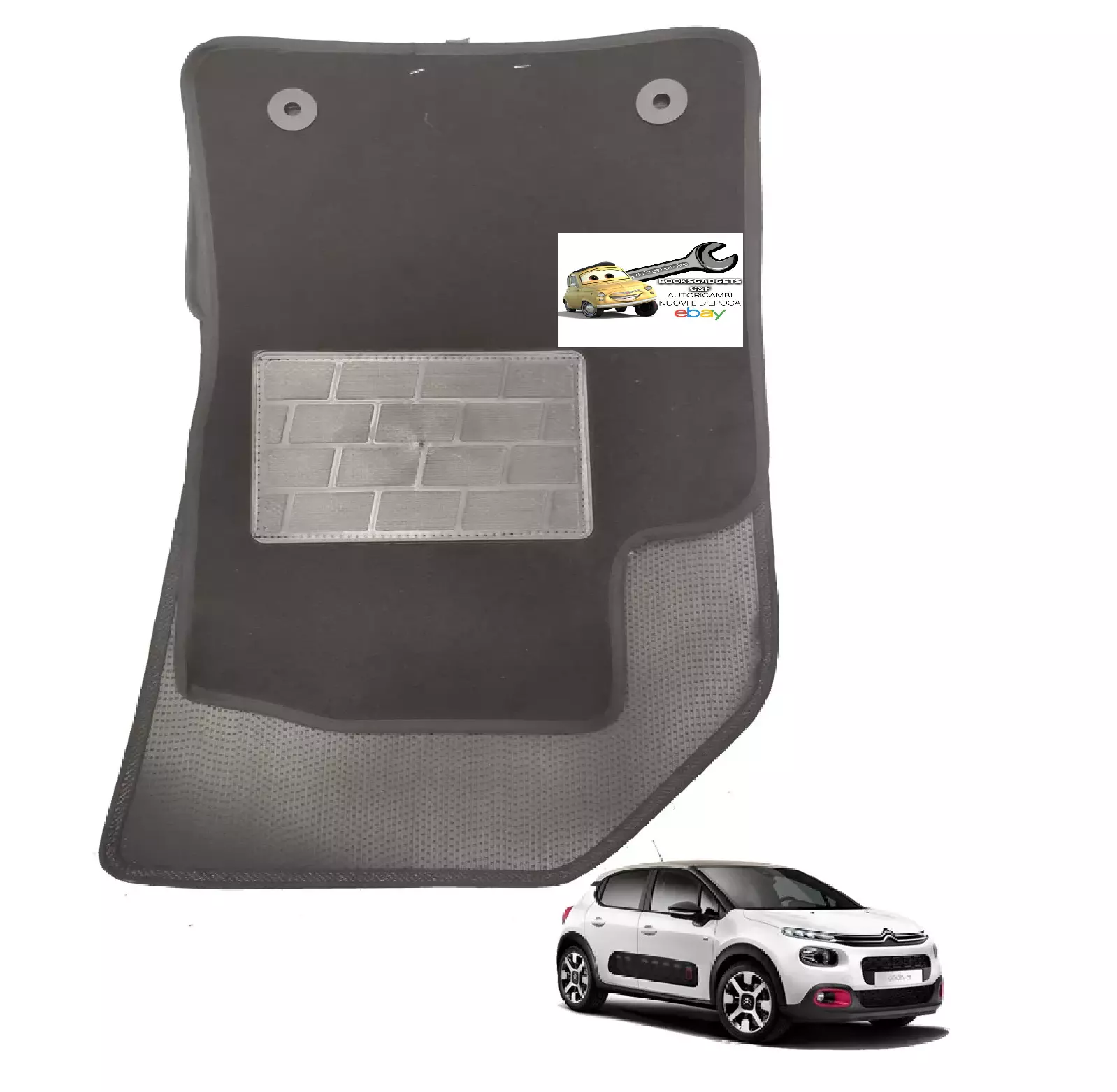 Compatibile Citroen C3 III dal 11.2016> Set 4 Tappetini in Moquette C/2 Att.