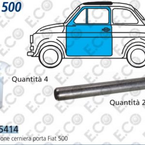 Per Fiat 500 d'epoca Kit 6 pz Riparazione Cerniera Porta