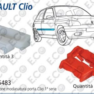 Per Renault Clio I Serie 1990 Kit 4 pz Riparazione Modanatura Laterale Fiancata