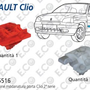 Per Renault Clio II Serie 1996 Kit 6 pz Riparazione Modanatura Laterale Fiancata
