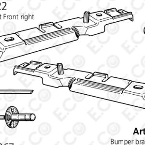 Per Fiat 500 dal 2007> Kit Staffe Paraurti Anteriore Dx e Sx + 4 Rivetti